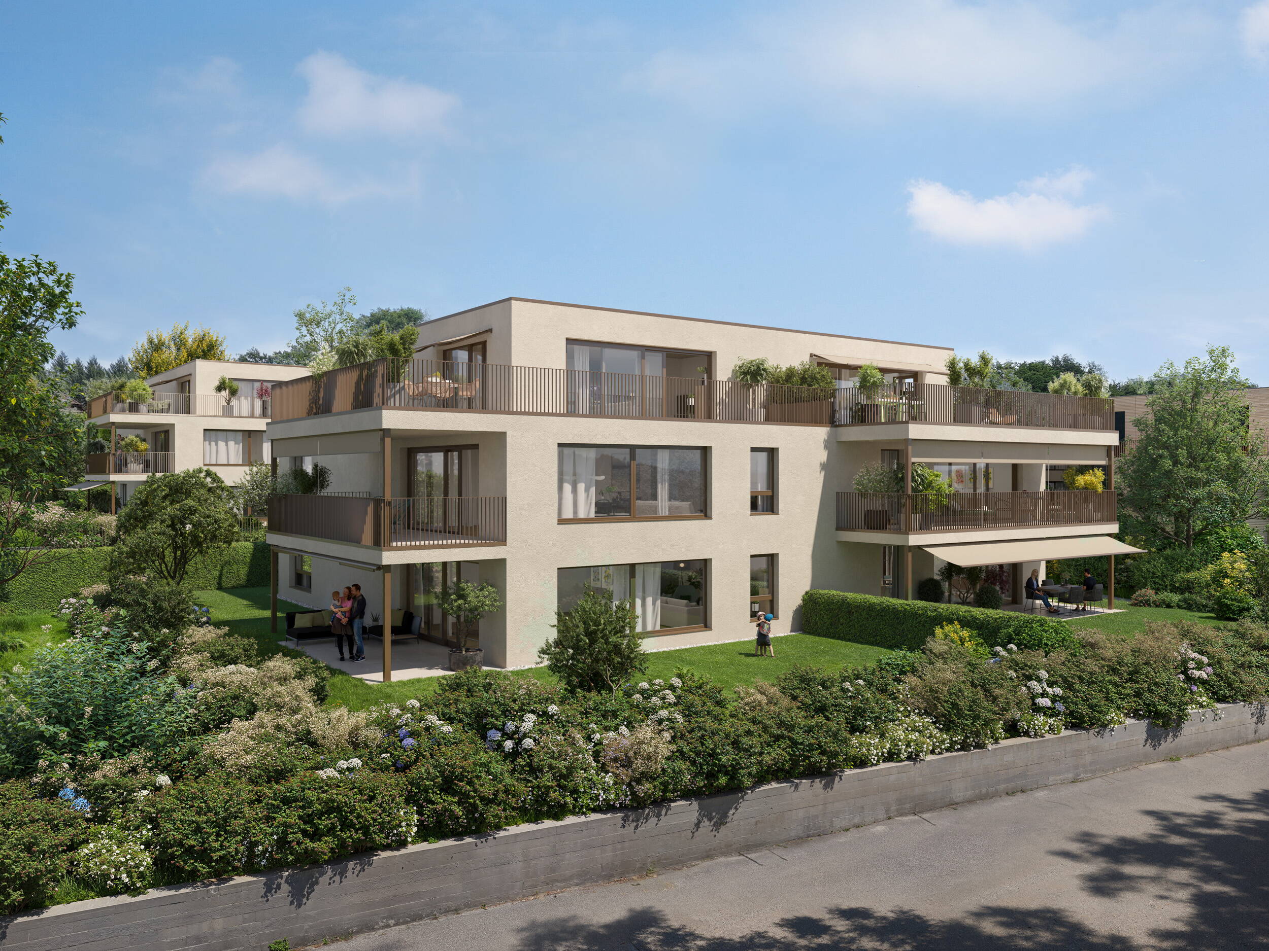 AmWald - Projet de construction neuve - Brügg AmWald - Projet de construction neuve - Brügg, vue du visiteur, vue extérieure, UrbanCasa