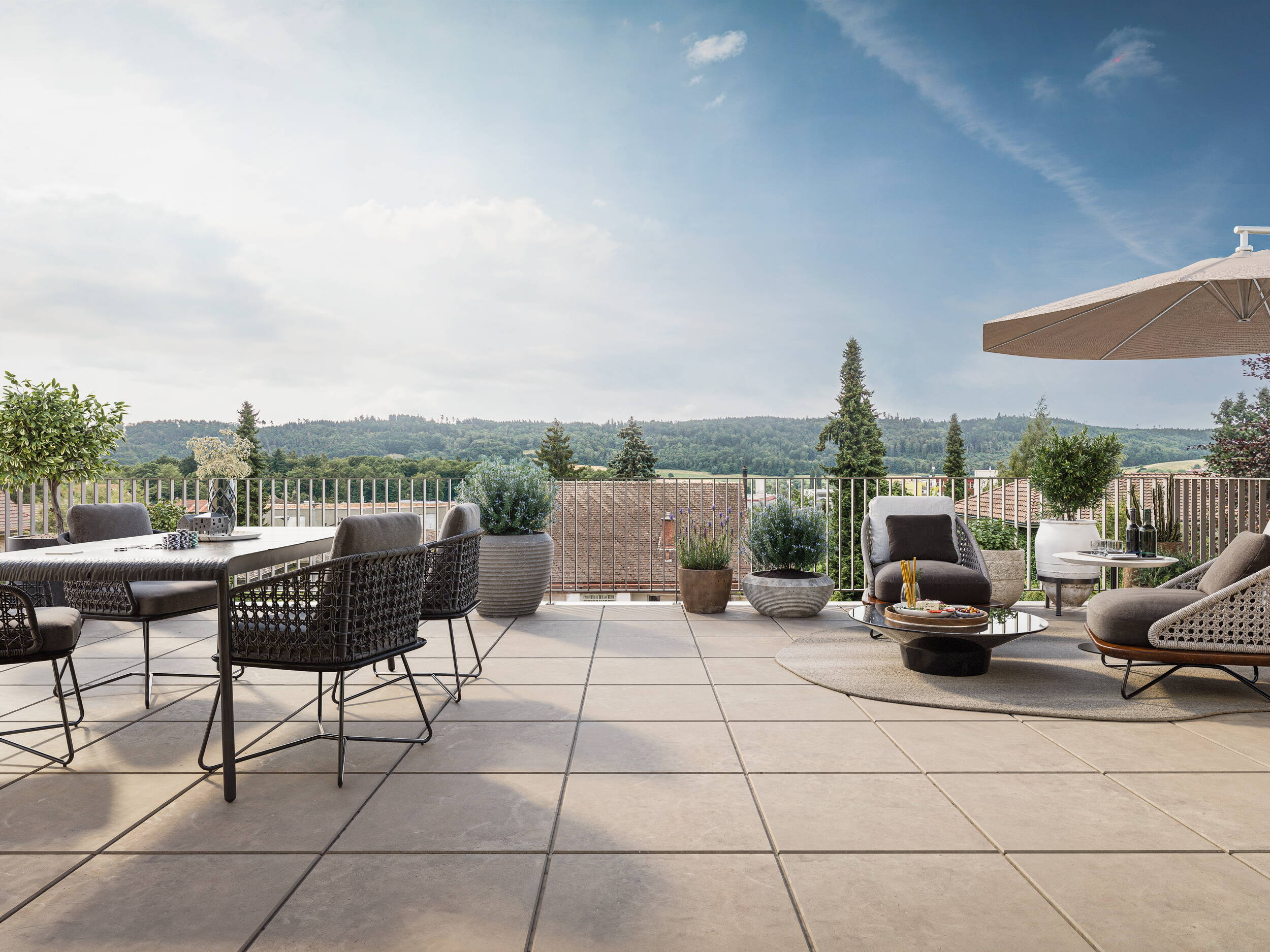 AmWald, Attika Terrasse mit Sicht, Brügg AmWald, Attika Terrasse mit Sicht, Brügg, UrbanCasa, Neubauprojekt