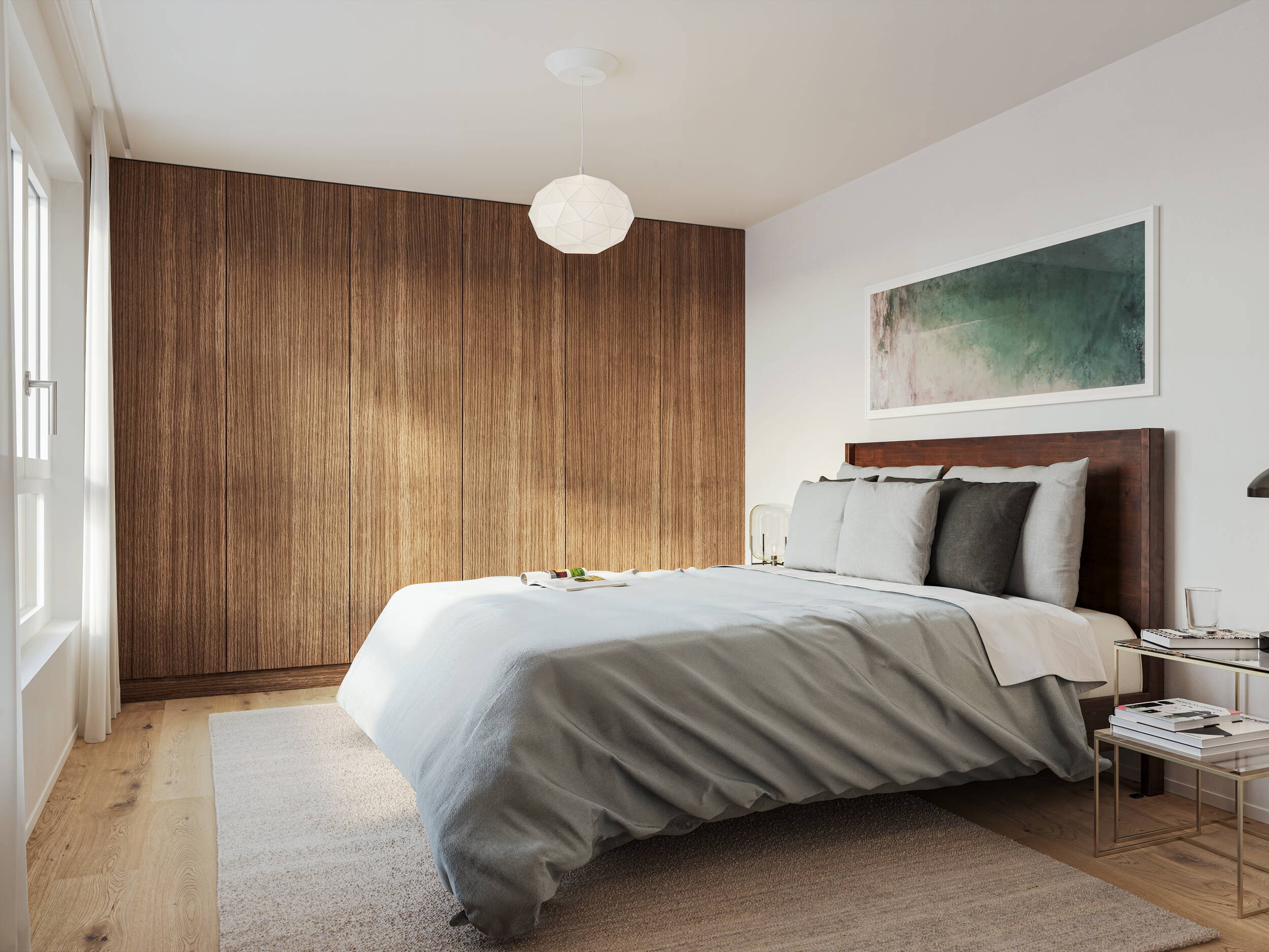 AmWald, Schlafzimmer 4.5 Zimmerwohnung, Brügg AmWald, Schlafzimmer 4.5 Zimmerwohnung, Brügg, UrbanCasa, Neubauprojekt